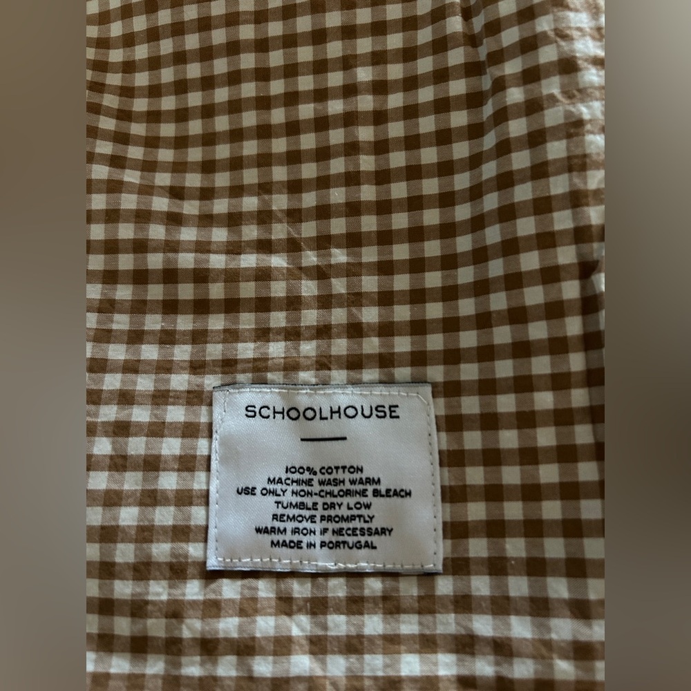 Schoolhouse Original Gingham Queen Size Flat Sheet